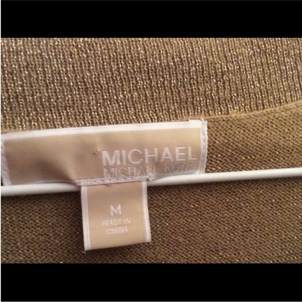 MICHAEL Michael Kors Elegant GOLD GLITTER Sweater Size MEDIUM - Picture 3 of 11